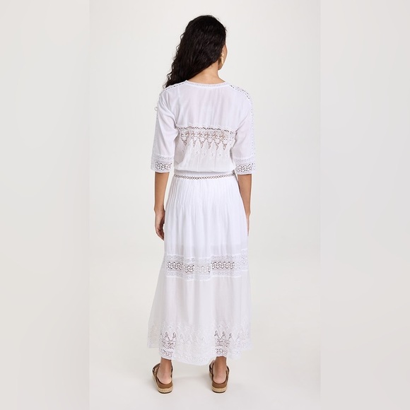 NWT LoveShackFancy Beth White Lace Maxi Dress - Picture 2 of 11